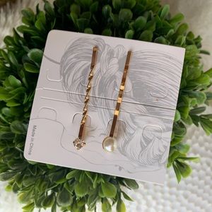 Choose 3 for $9 Fashion gold tone faux Pearl hairpins